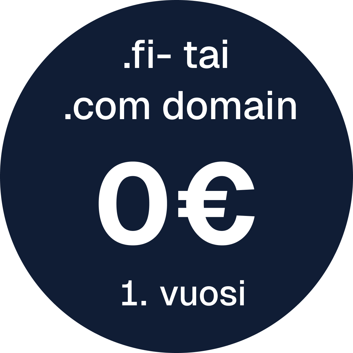 .fi- tai .com-verkkotunnus 0 euroa ensimmäiseltä vuodelta